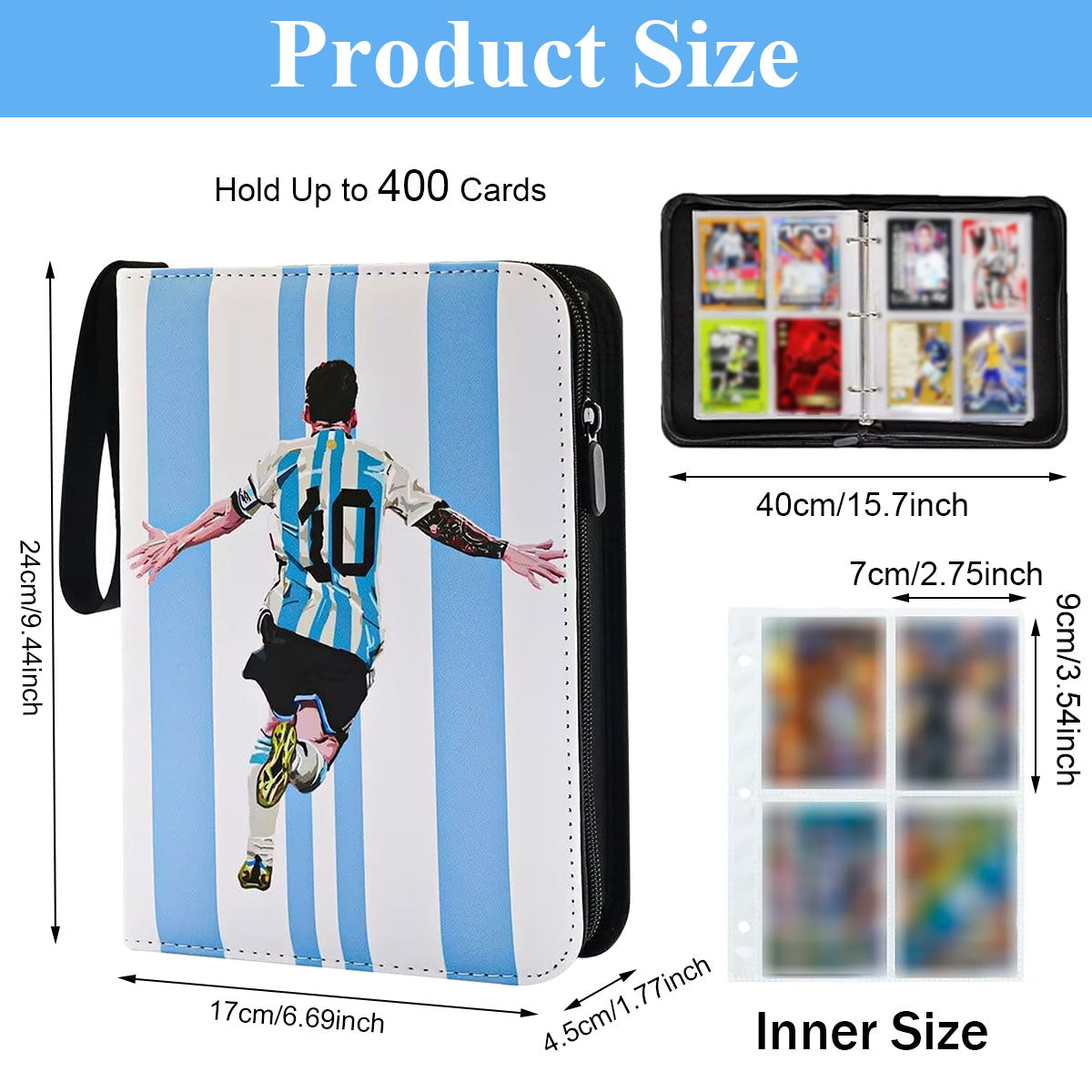 HASTHIP Pockets Soccer Card Binder for Soccer Trading Cards Collectors HASTHIP Pockets Soccer Card Binder for Soccer Trading Cards Collectors